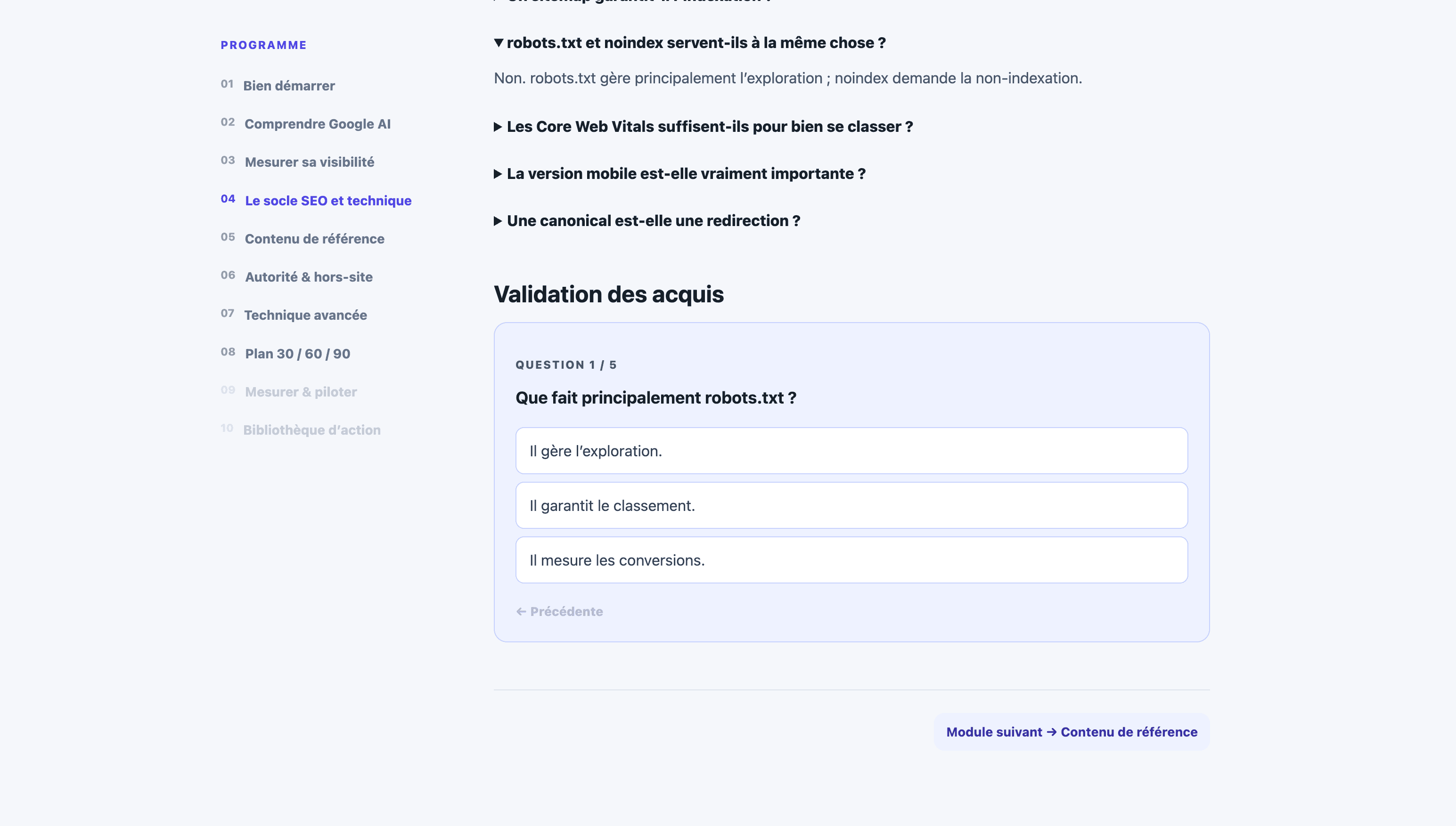 Vue d’ensemble du programme AI Overview